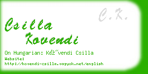 csilla kovendi business card